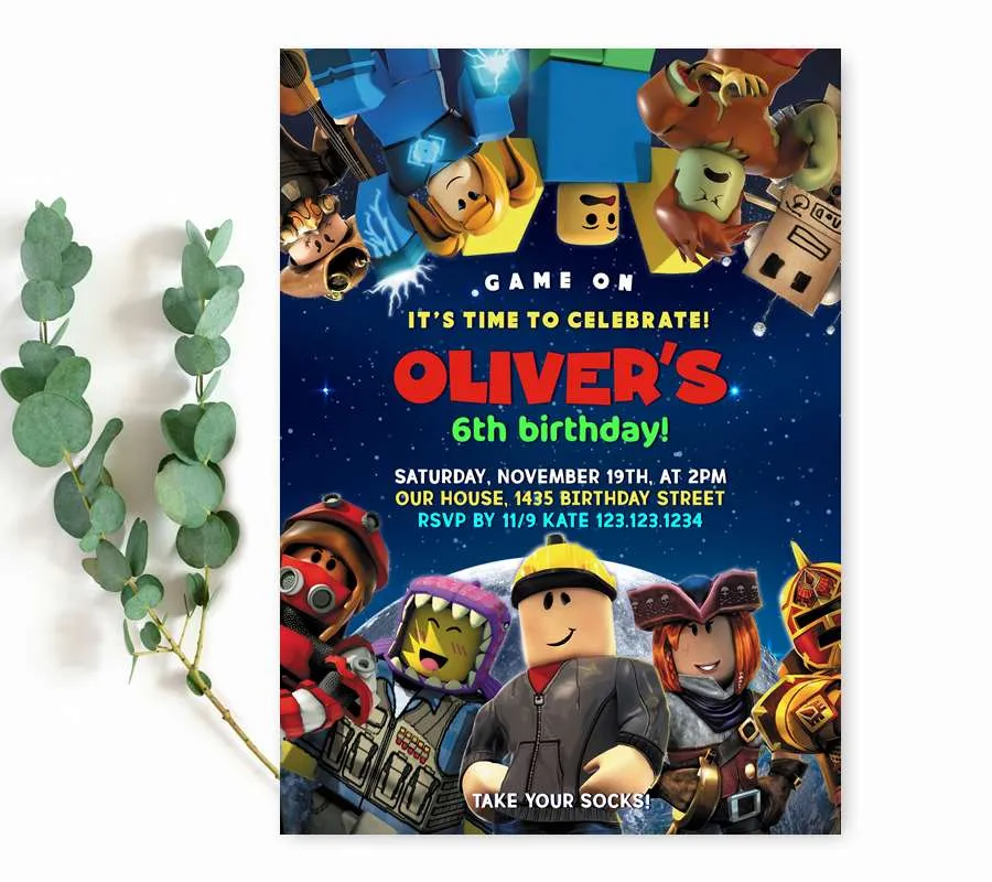 Roblox Birthday Invitation