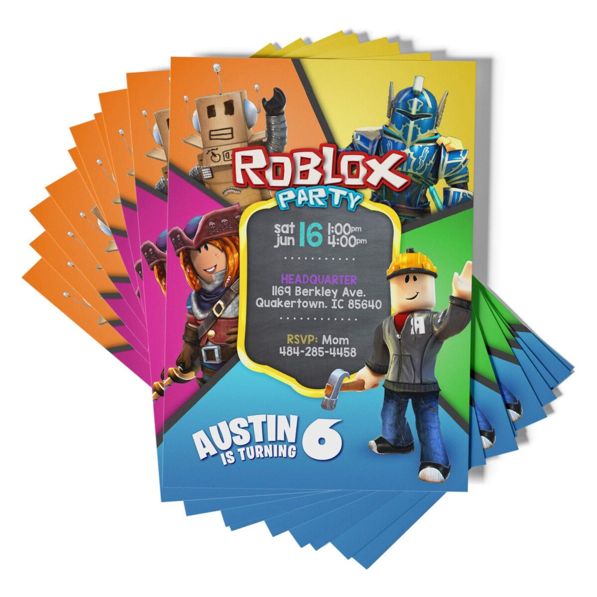 free printable roblox party invitations