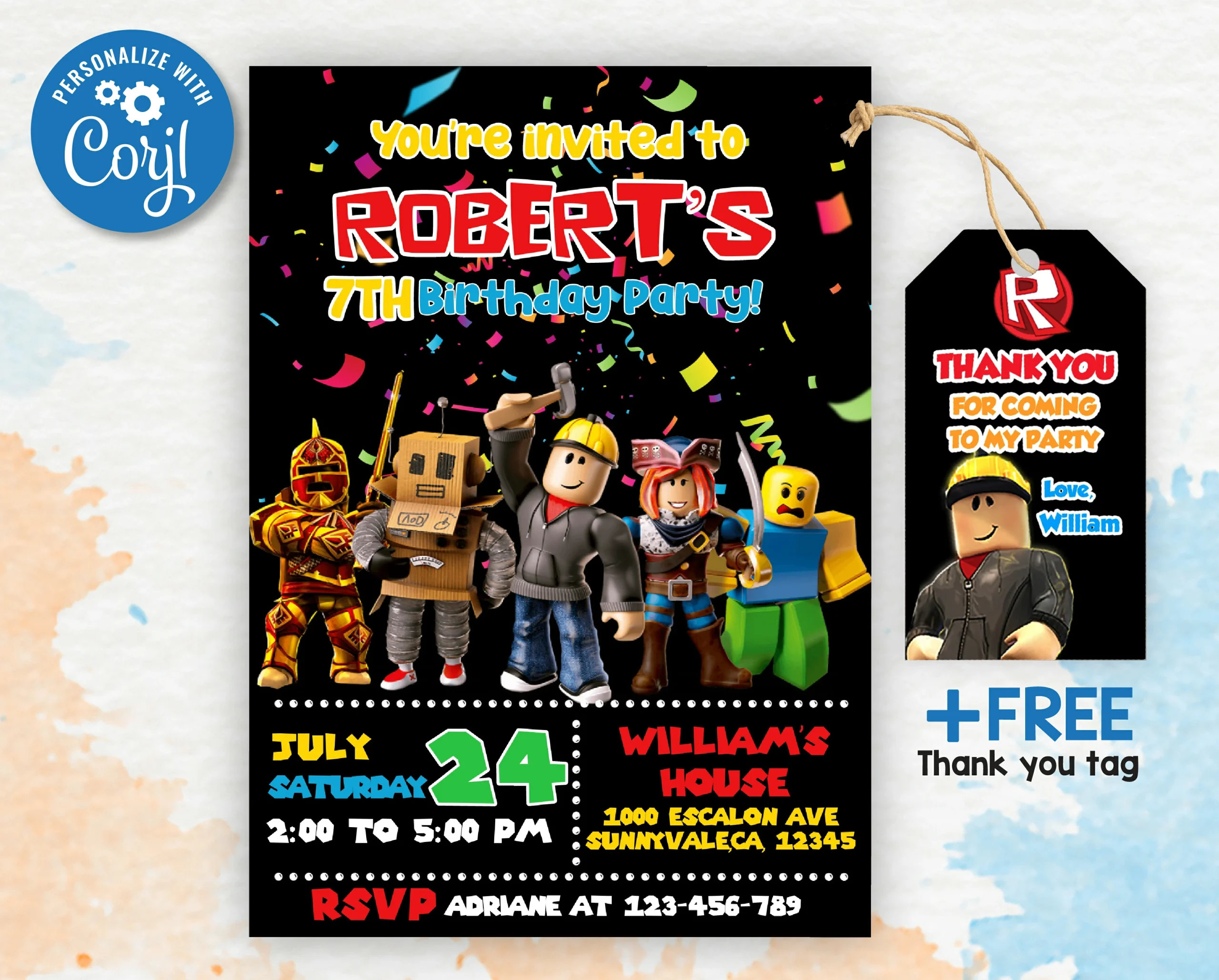 Roblox Party Invitation