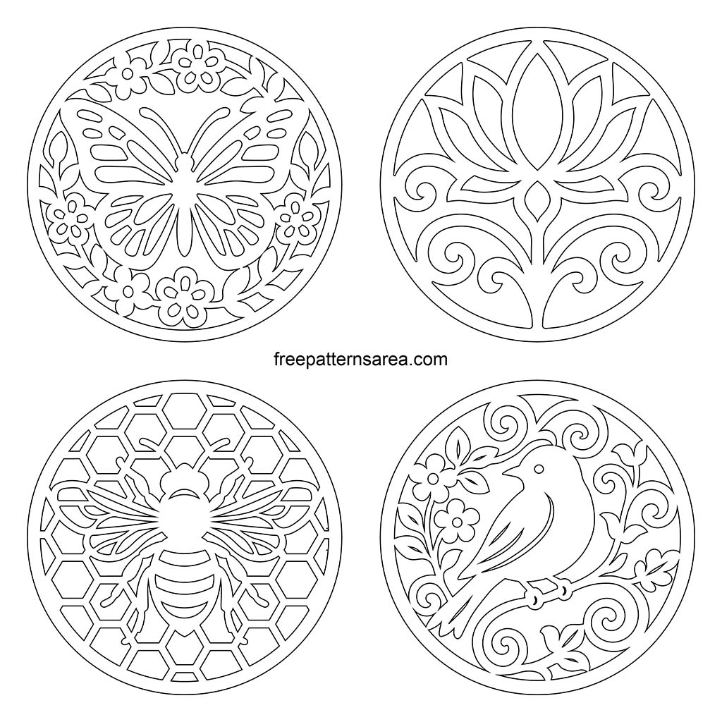 Round Coaster Templates Free Pdf Crafts Scroll Saw