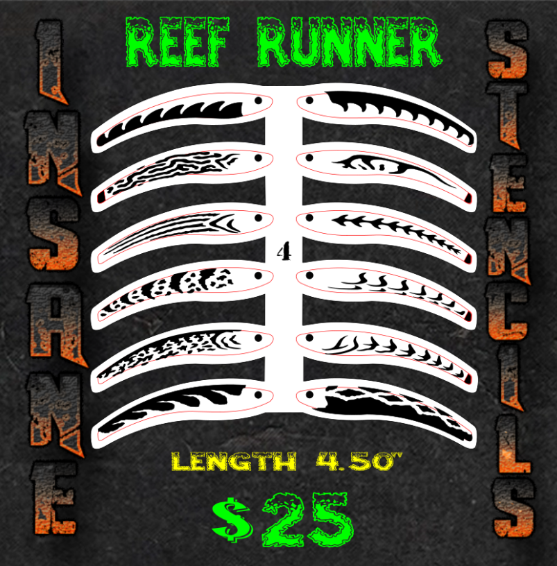 Rr4 Reef Runner Fish Lure Stencil 4