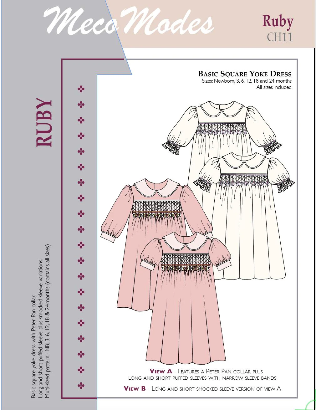 Ruby Pdf Pattern For Childs Smocked