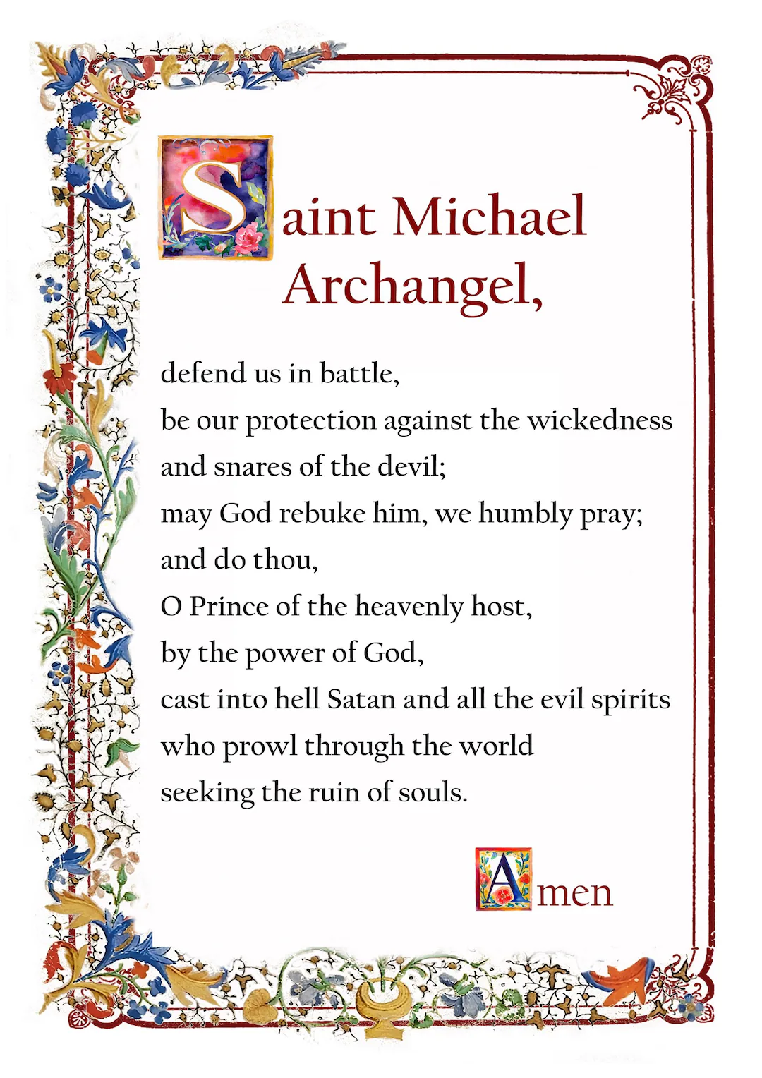 Saint Michael Archangel Prayer Catholic Saint Michael Archangel Prayer Catholic