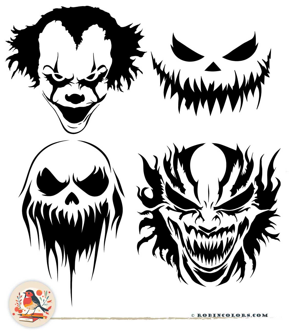 Scary Pumpkin Stencils For A Spine Chilling Halloween