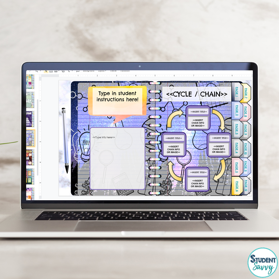 Science Digital Interactive Notebook Template Ideas
