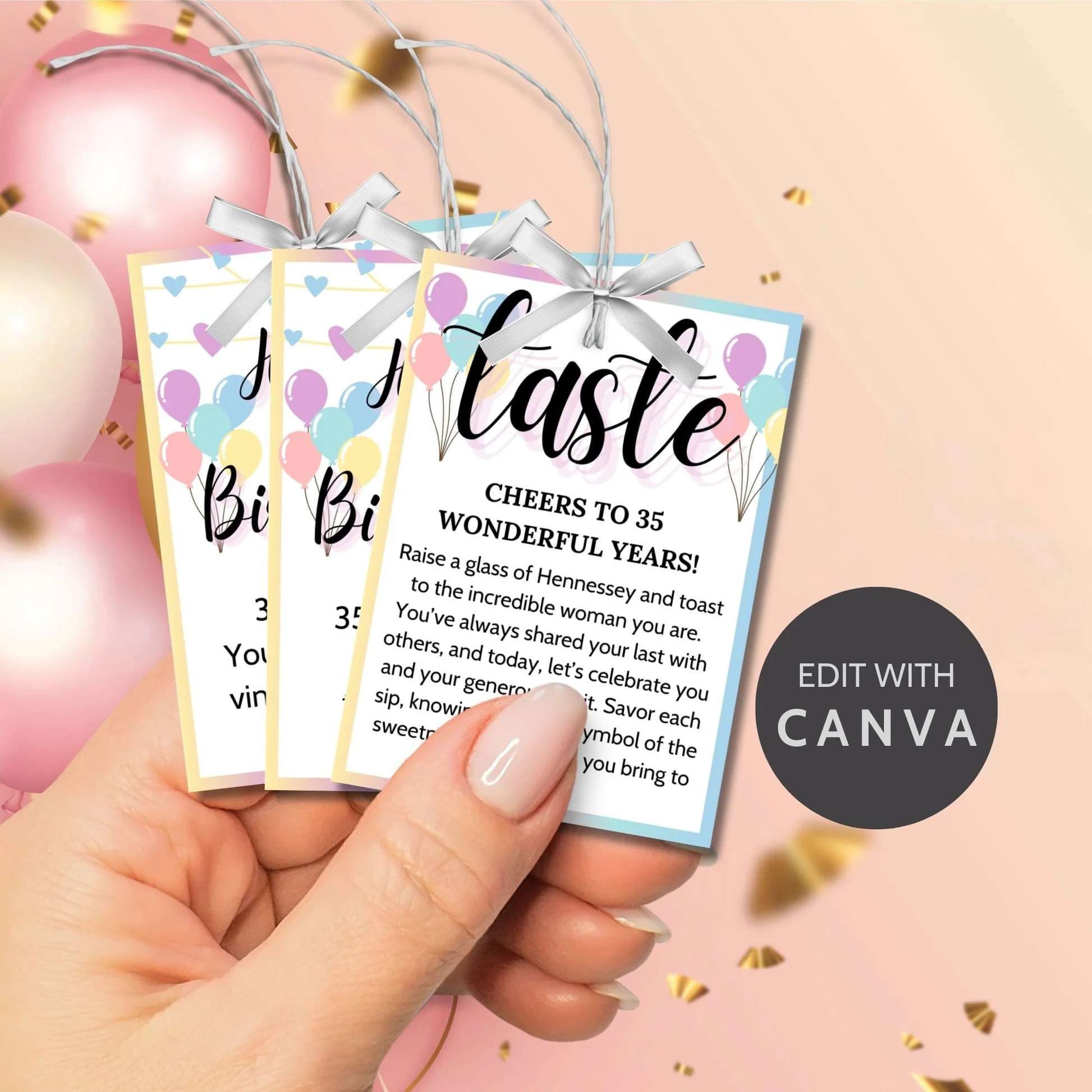 Senses Gift Bag Labels For Her Birthday 64889