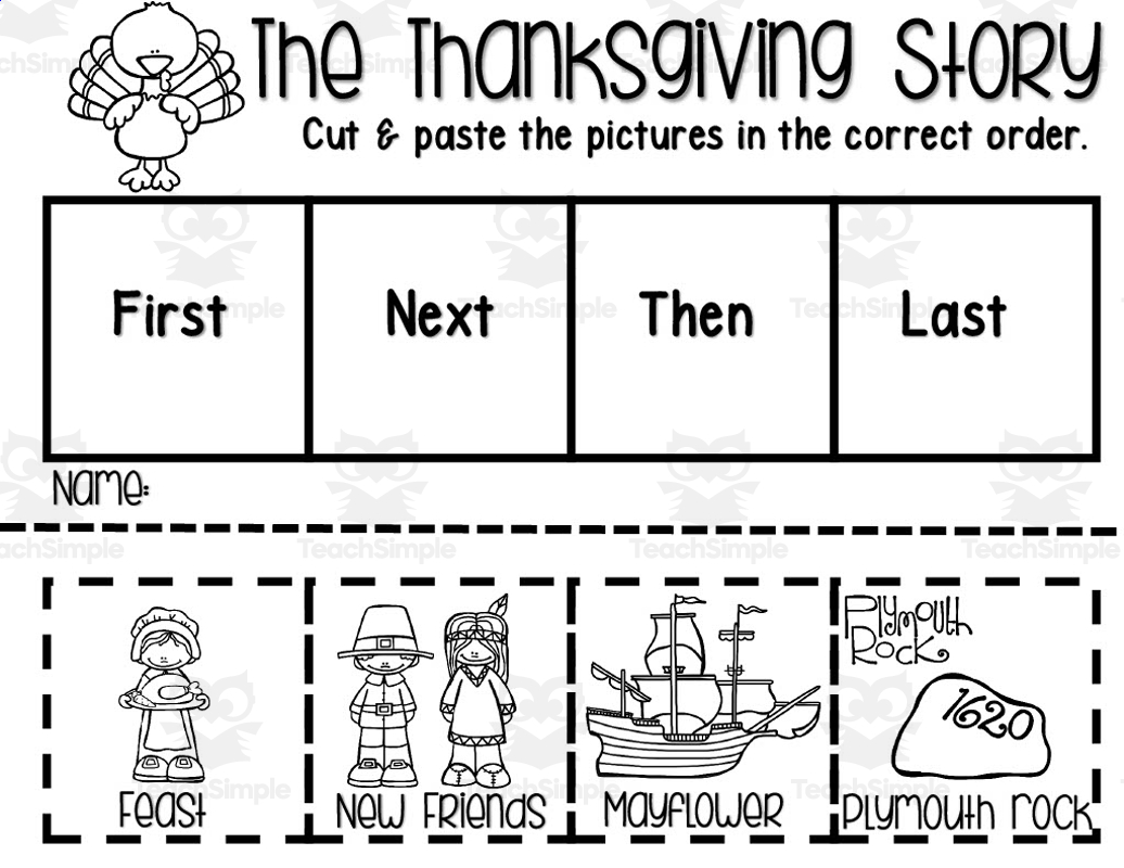 Sequence The Thanksgiving Story Activity