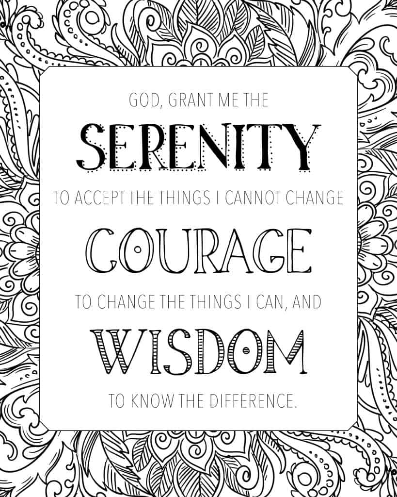 free serenity prayer printable