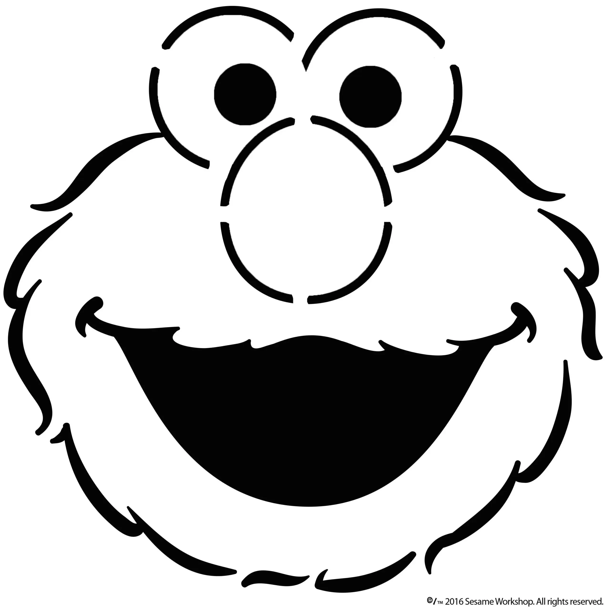Sesame Street Elmo Pumpkin Stencil Pumpkin