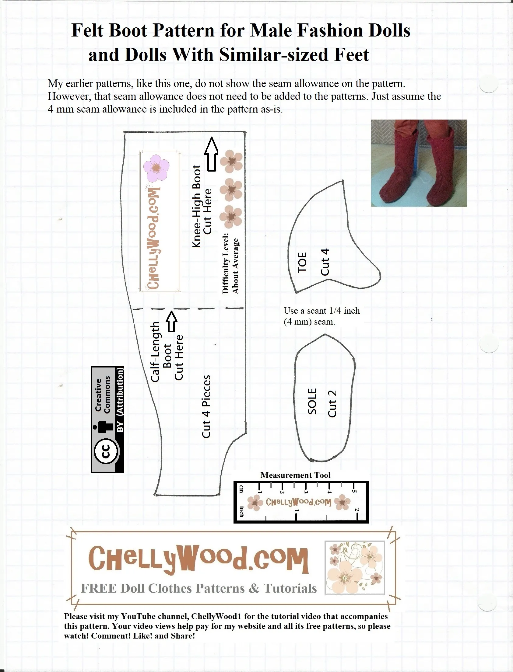Sew A Pair Of Felt Doll Boots With A Free Pattern Chellywood Com Handmade Crafts