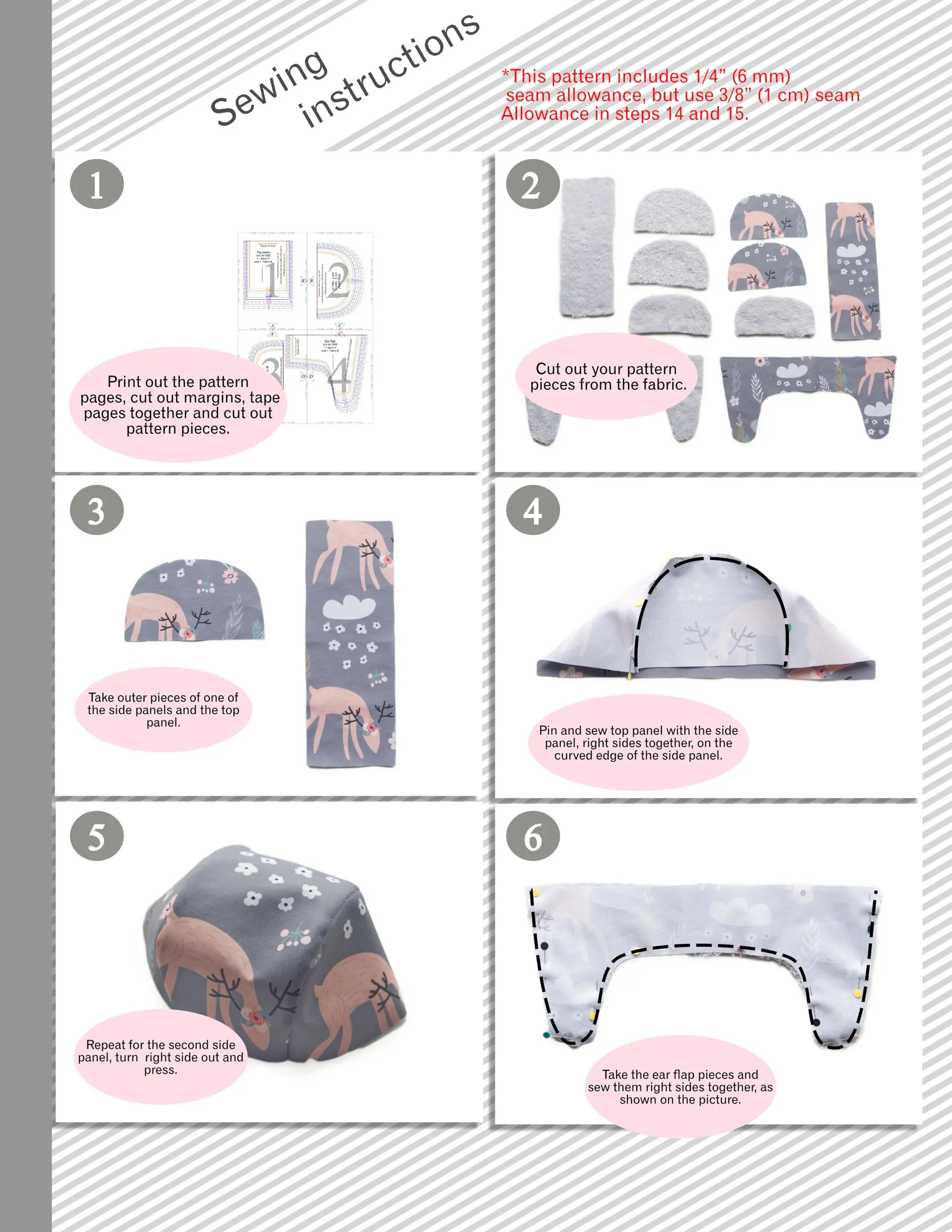 printable ushanka hat pattern