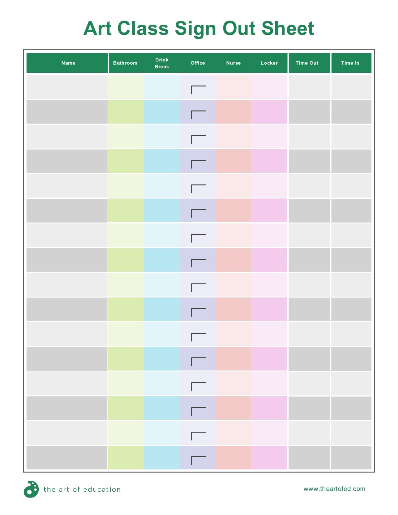 free printable sign in and out sheets