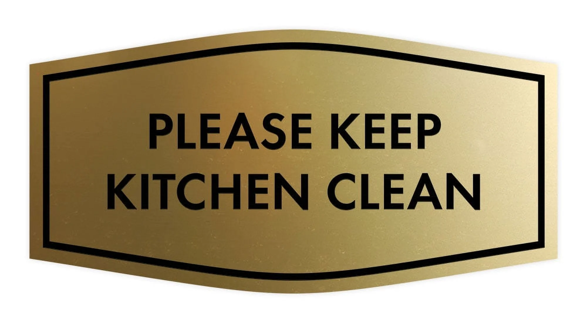 Signs ByLITA Fancy Please Keep Kitchen Clean Sign Kitchen Signs Durable Material Cleaning Reminder Easy Installation Sign Brushed Gold Medium
