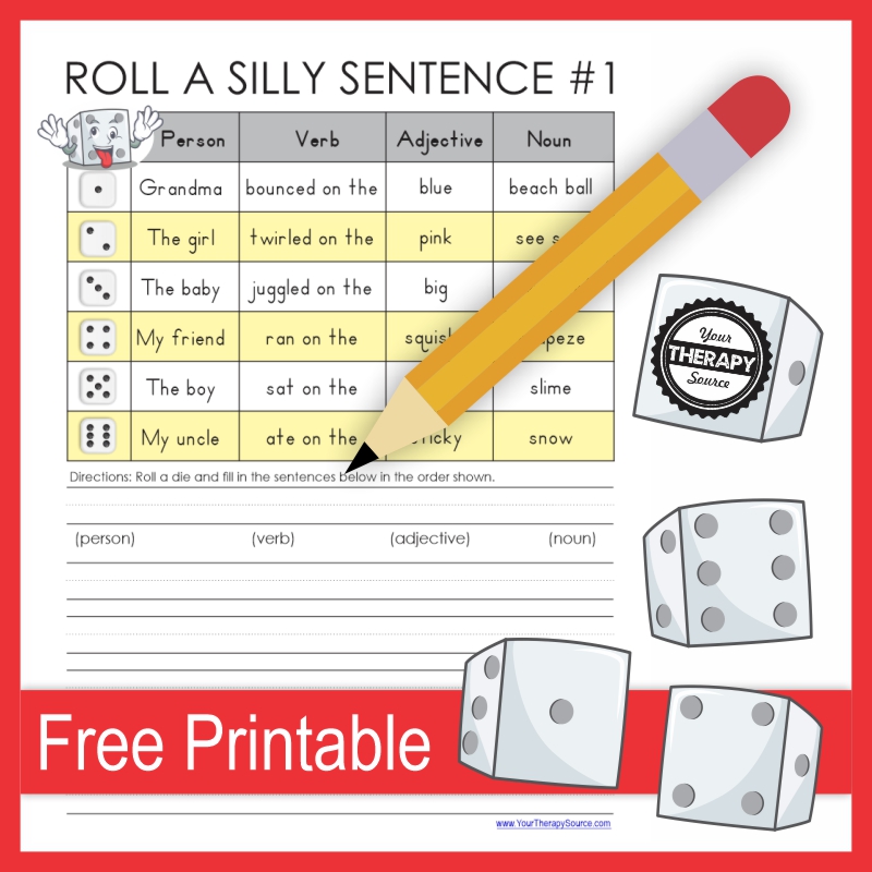 Silly Sentences Printable Free