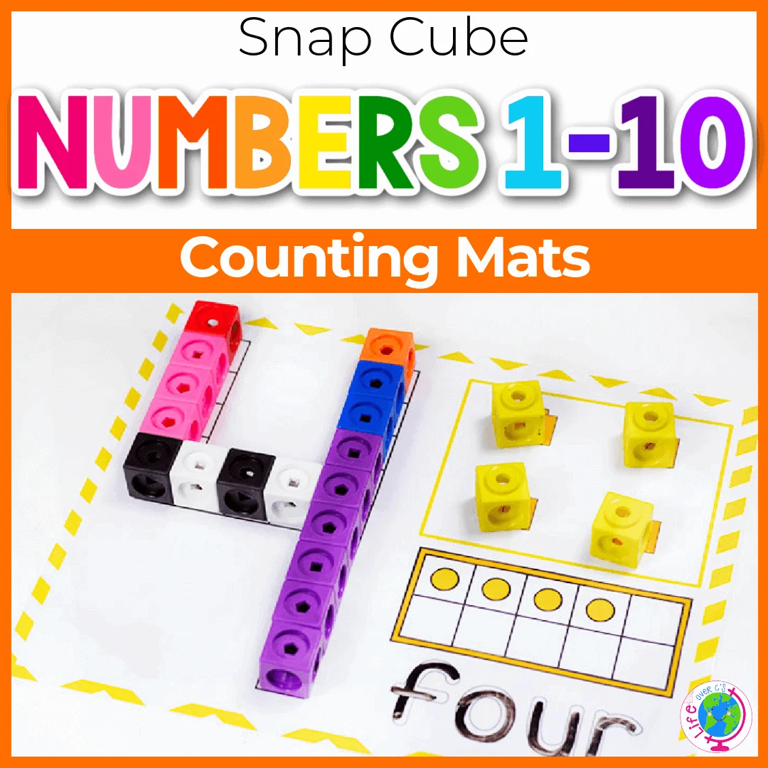 Snap Cube Number Mats For Kindergarten