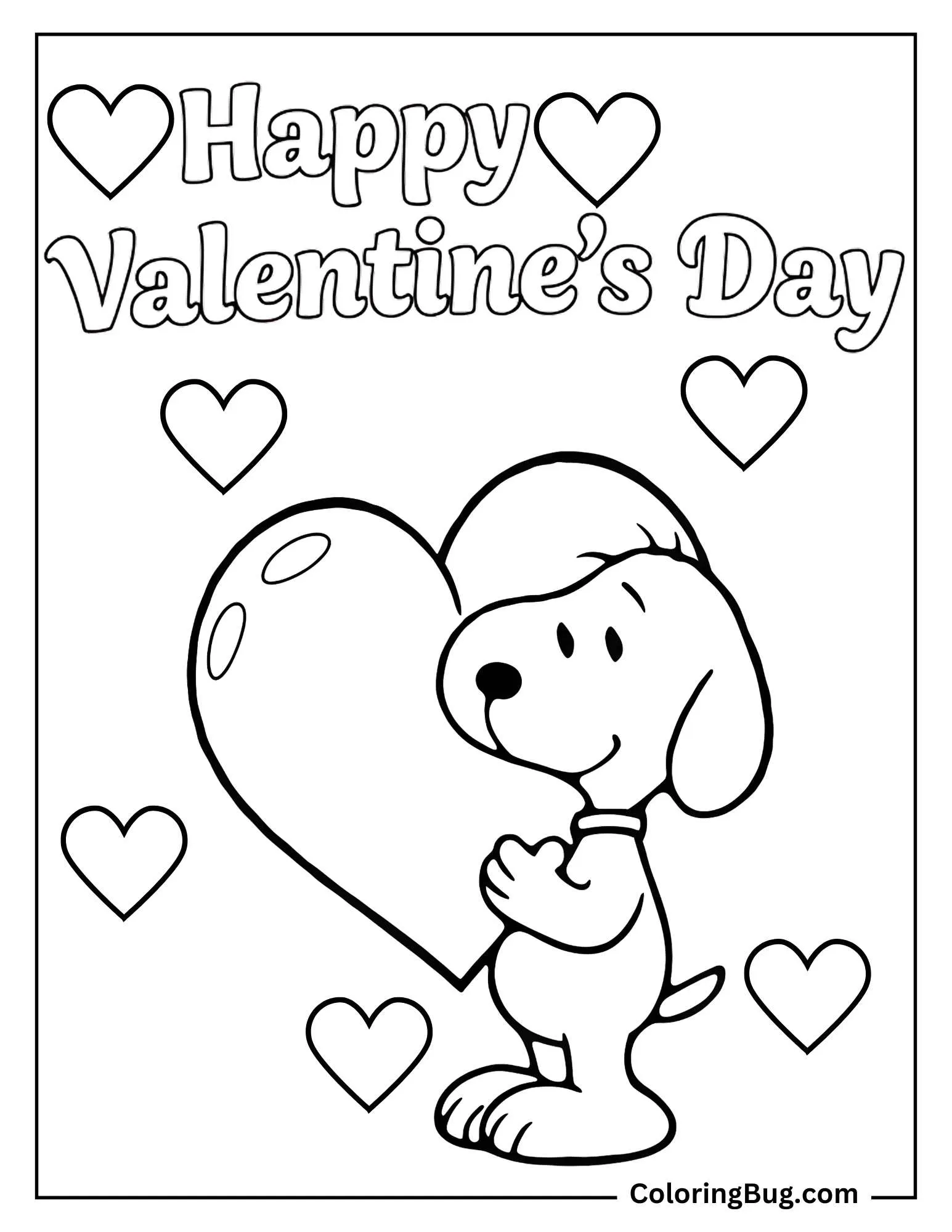 Snoopy Valentines Coloring Pages