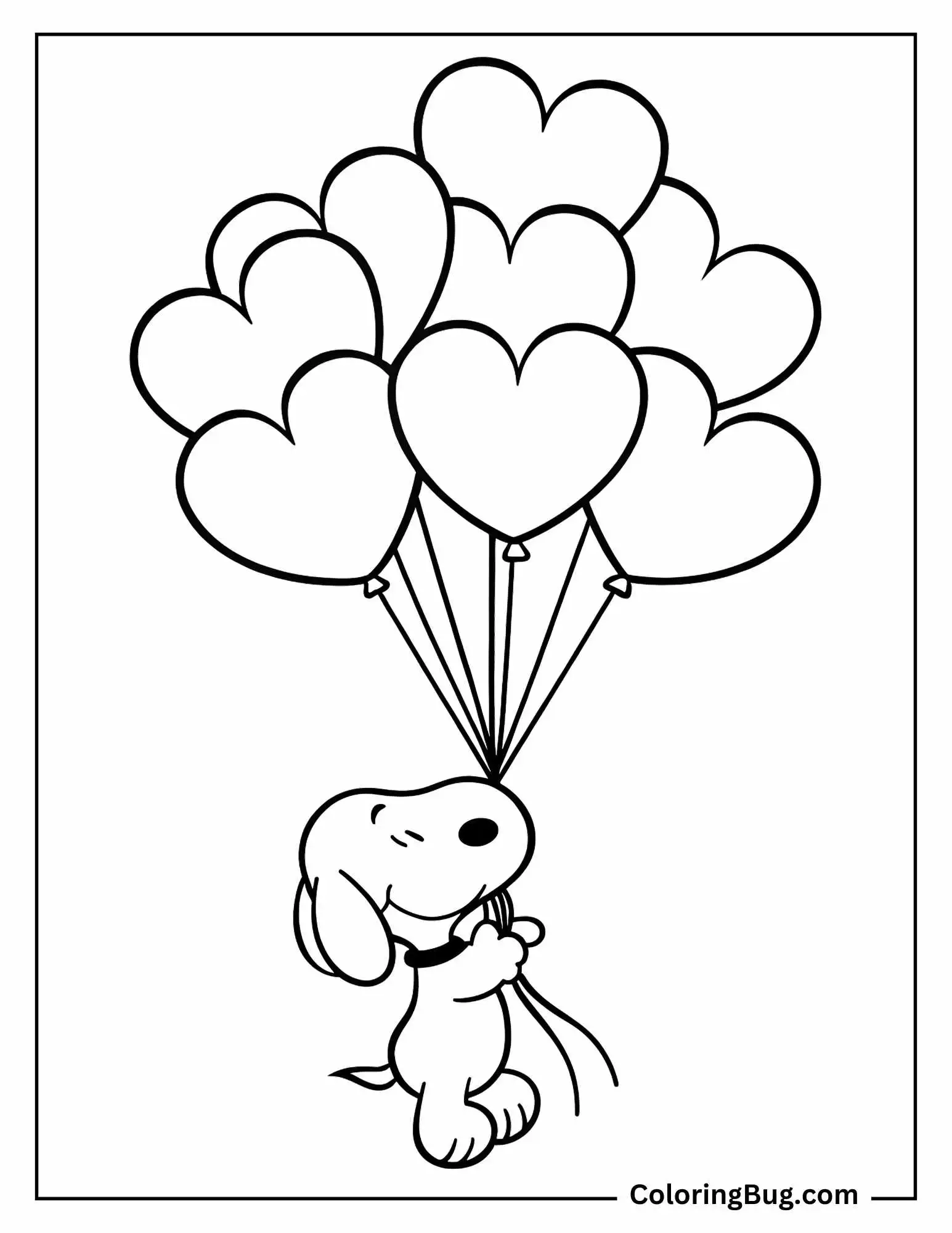 Snoopy Valentines Coloring Pages