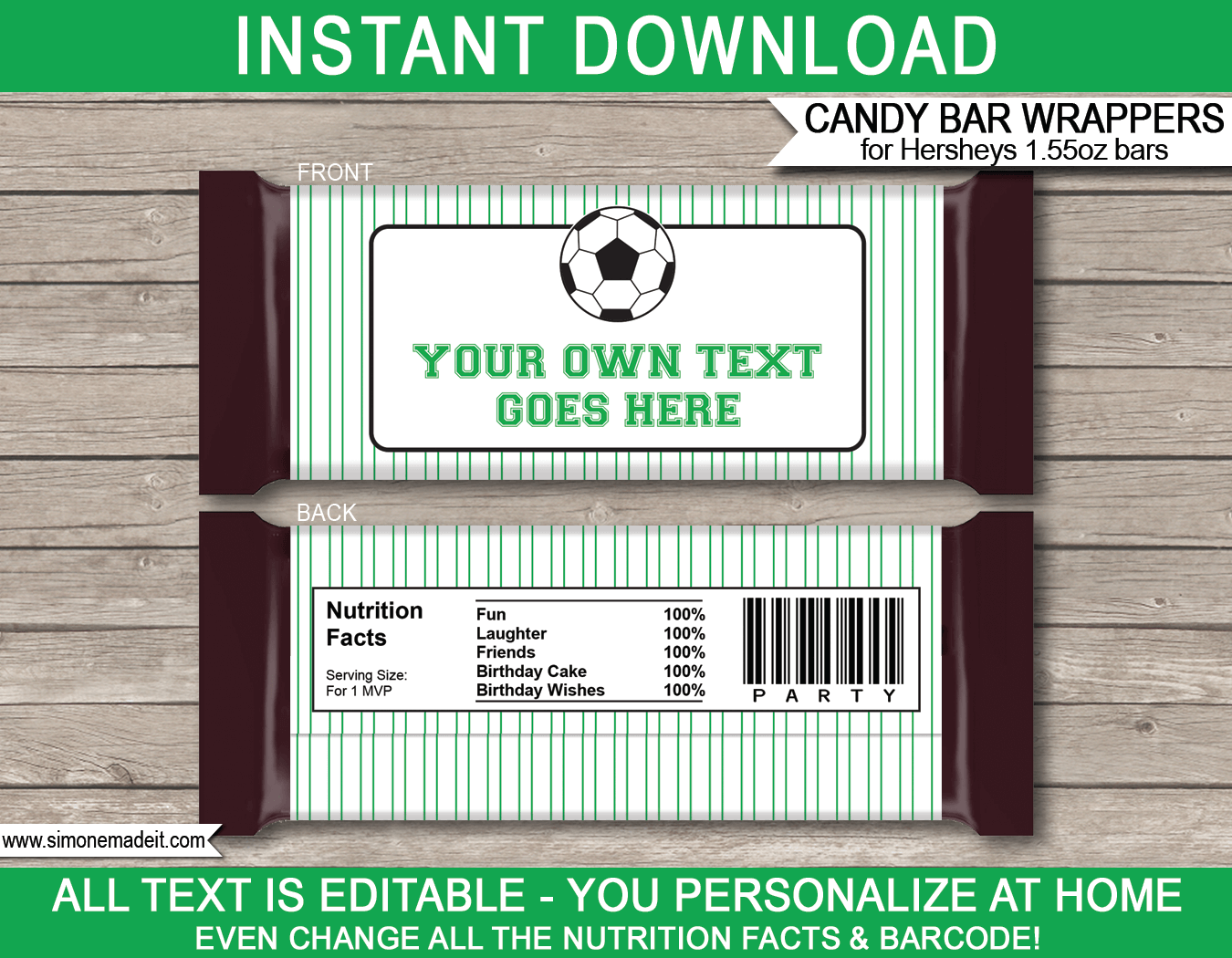 free candy wrapper template