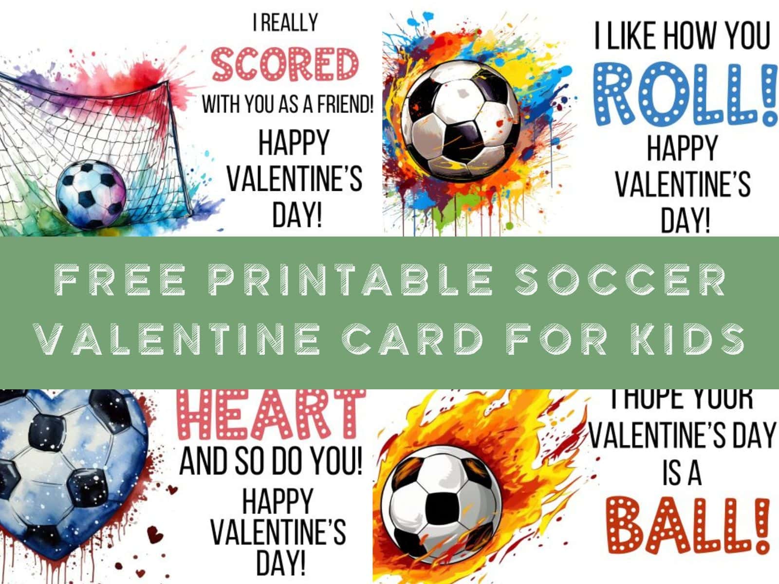 Soccer Valentine Printable Cards