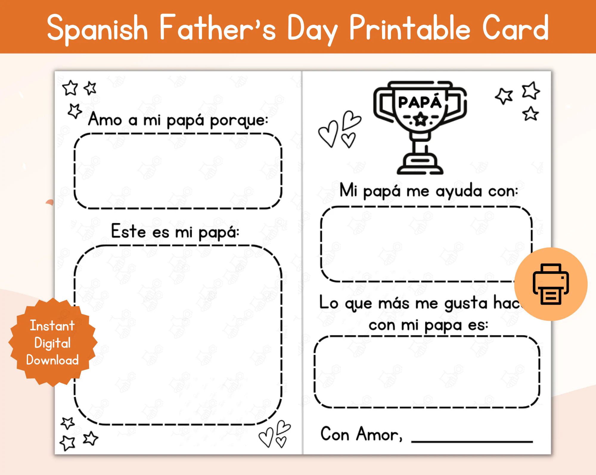 Spanish Fathers Day Card Dia Del Padre
