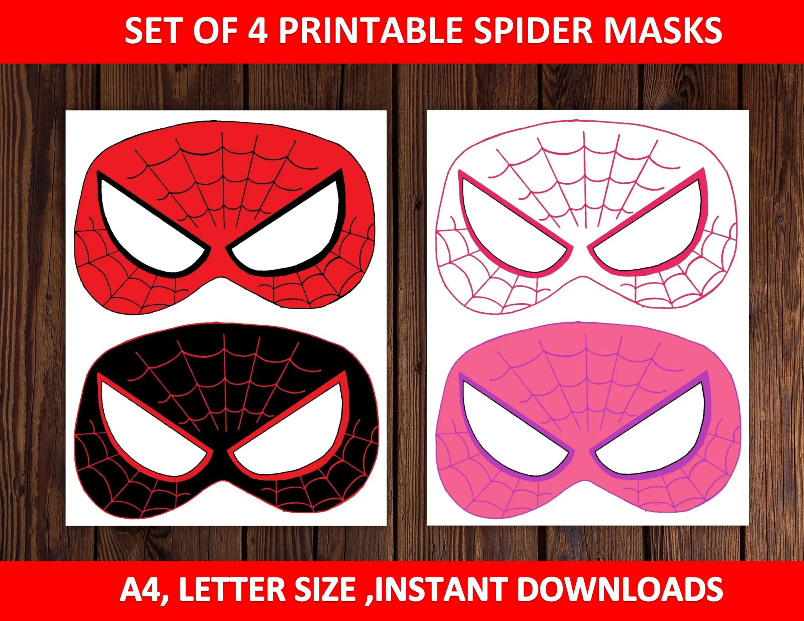Spiderman Birthday Masks Printable Spiderman Birthday Masks Printable