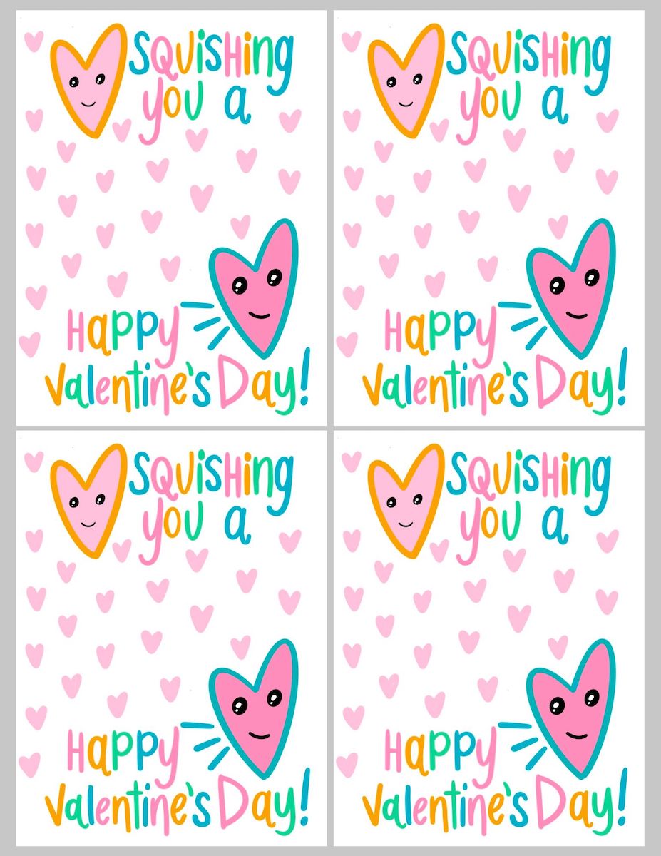 Squishy Valentine Card Free Printable