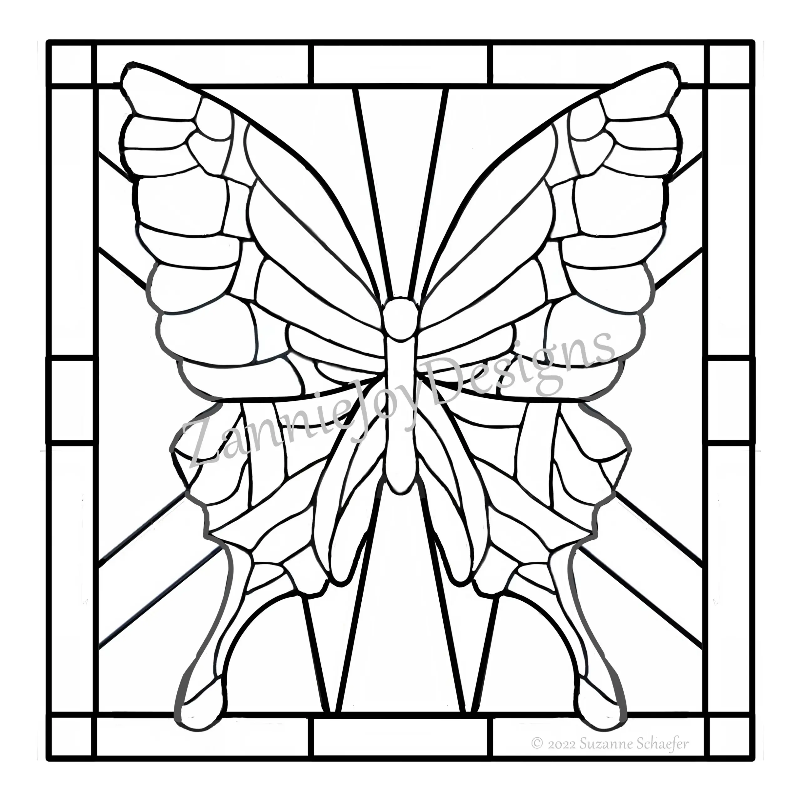 Stained Glass Butterfly Instant Download
