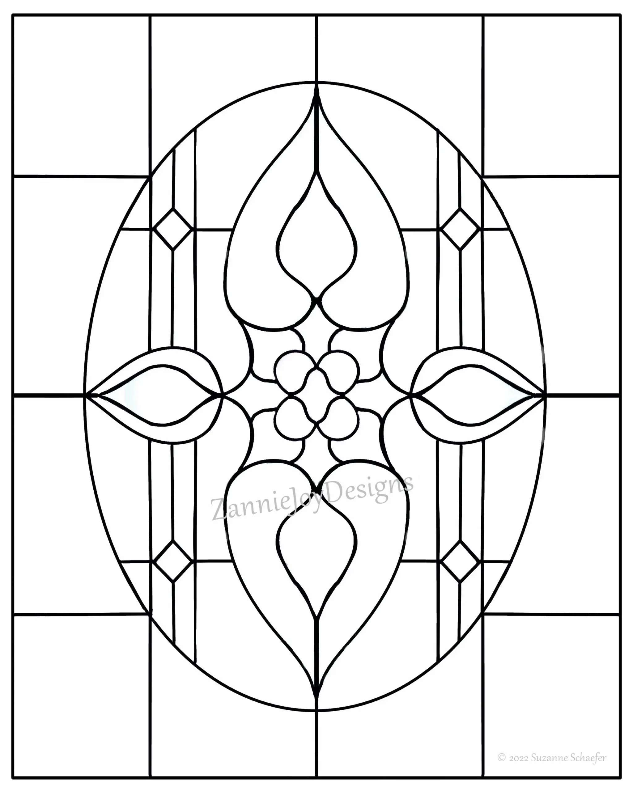 Stained Glass Pattern Instant Download