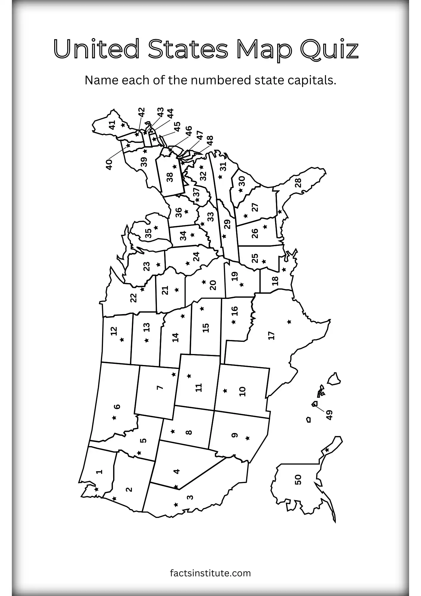 States And Capitals Map