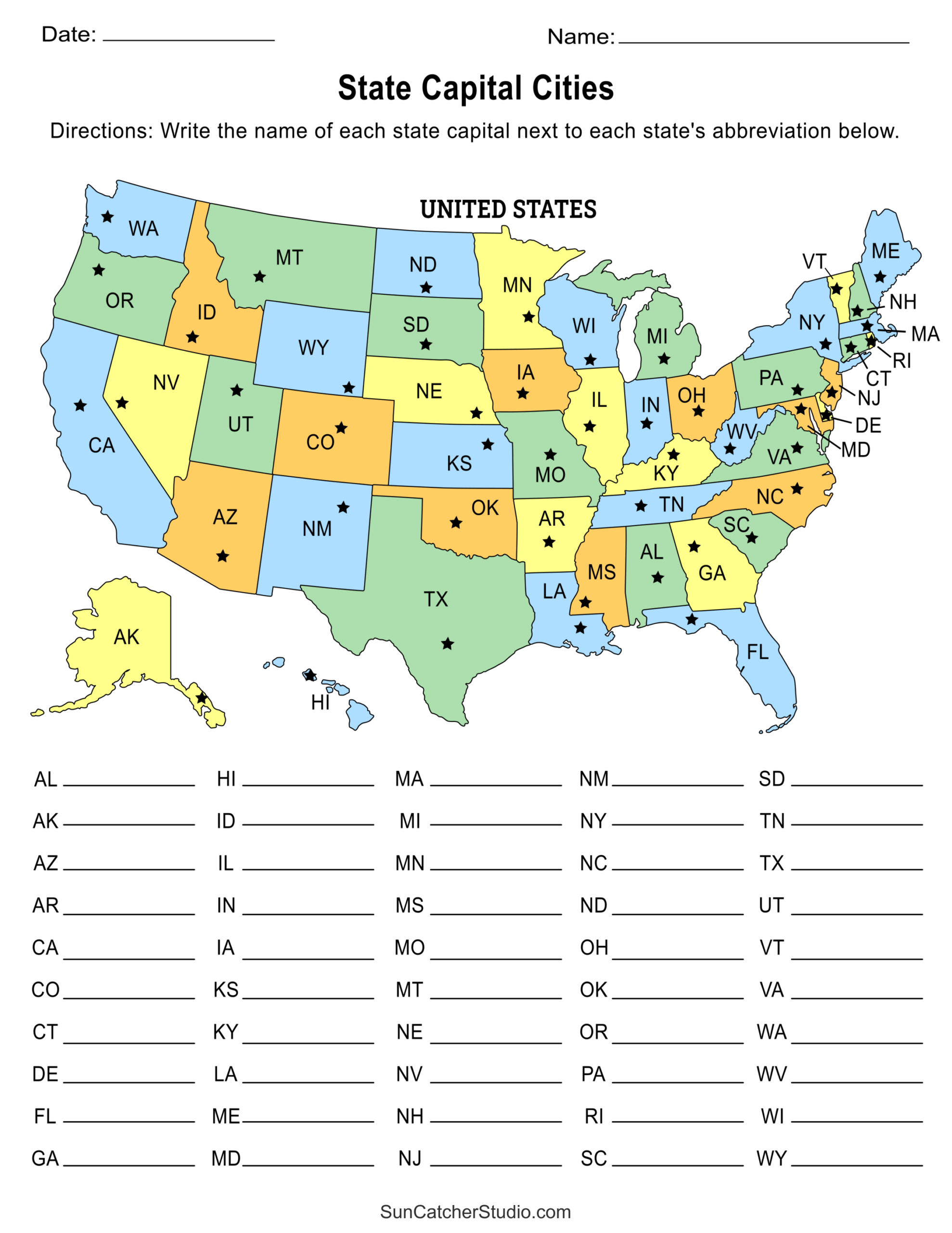 States And Capitals