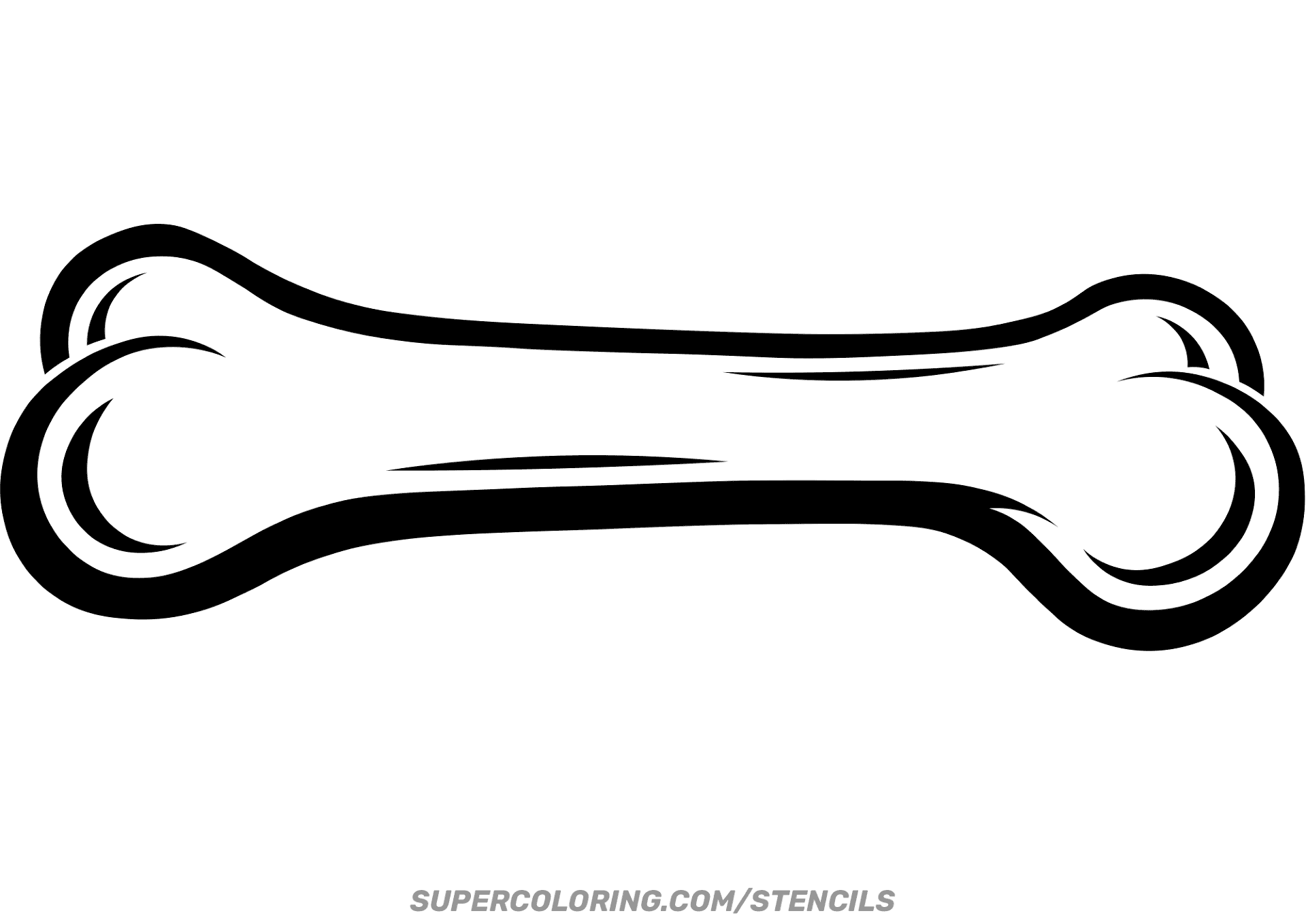 Stencil Of Dog Bone