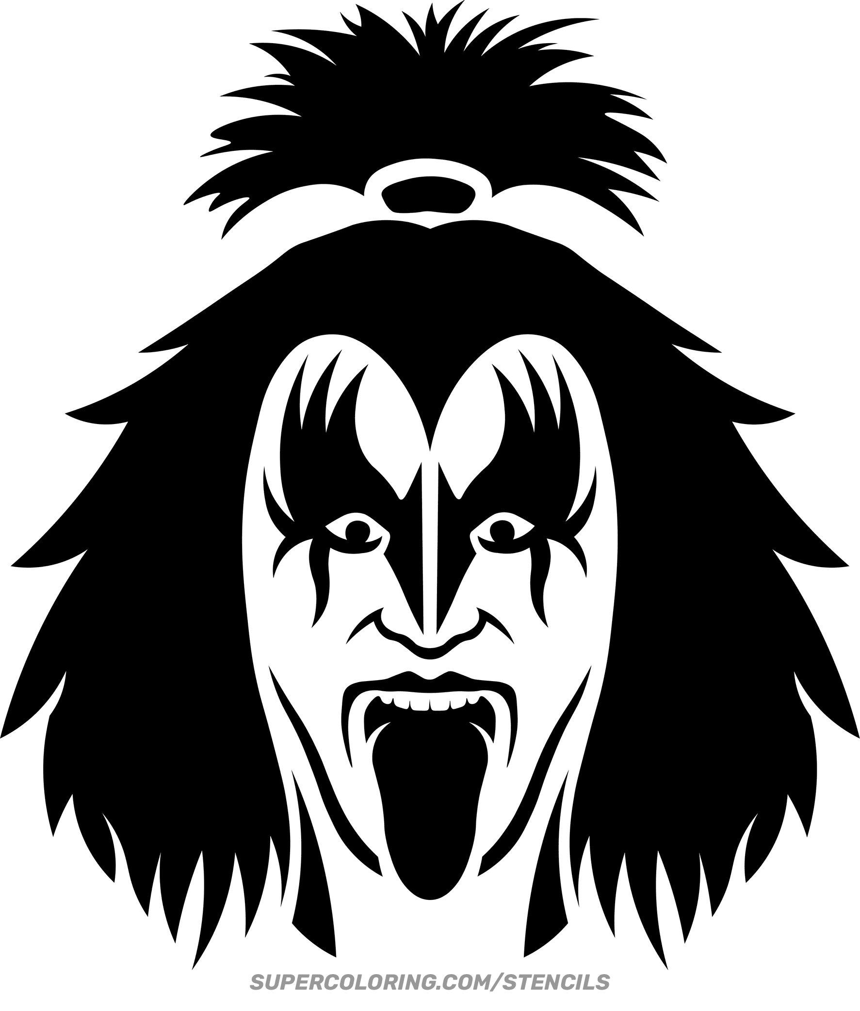 Stencil Of Gene Simmons Aka Demon