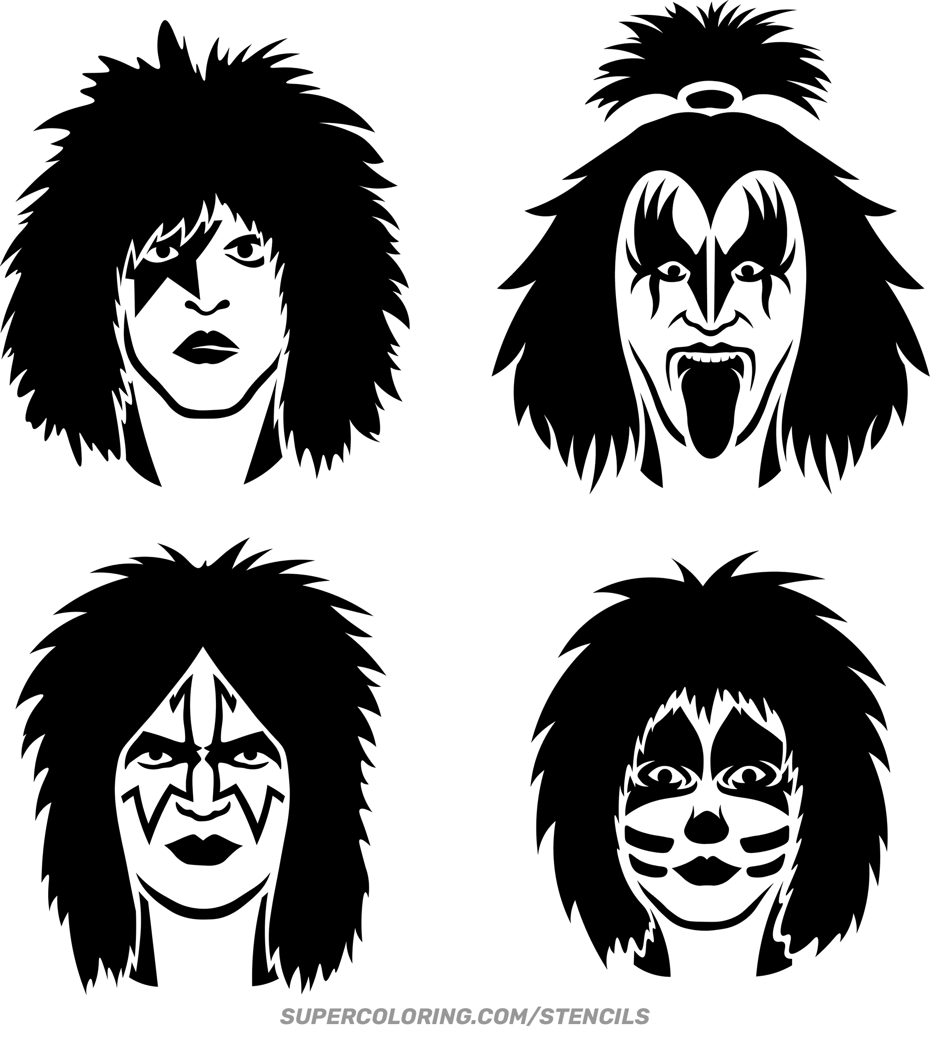 Stencil Of Kiss Band