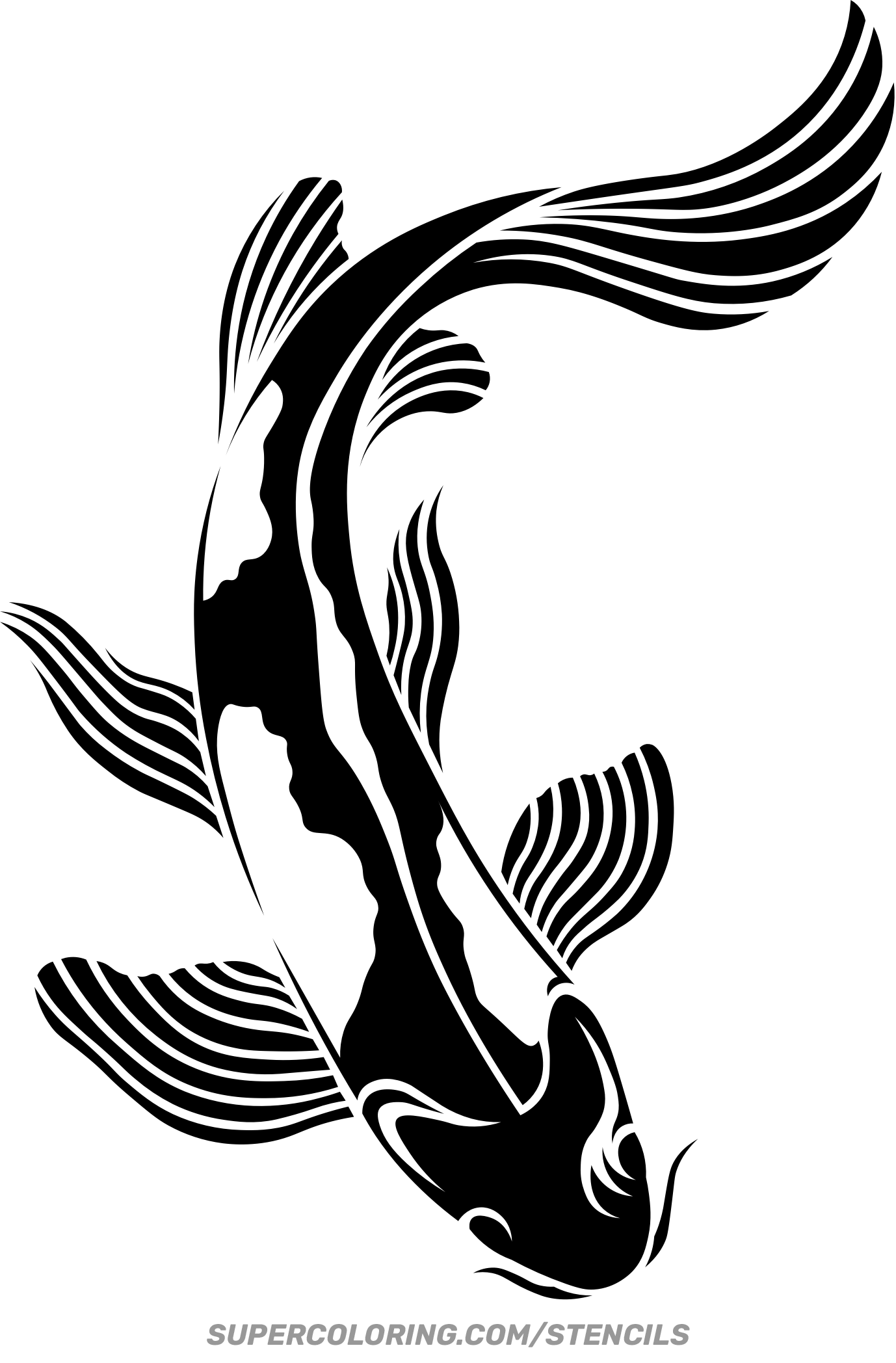Stencil Of Koi