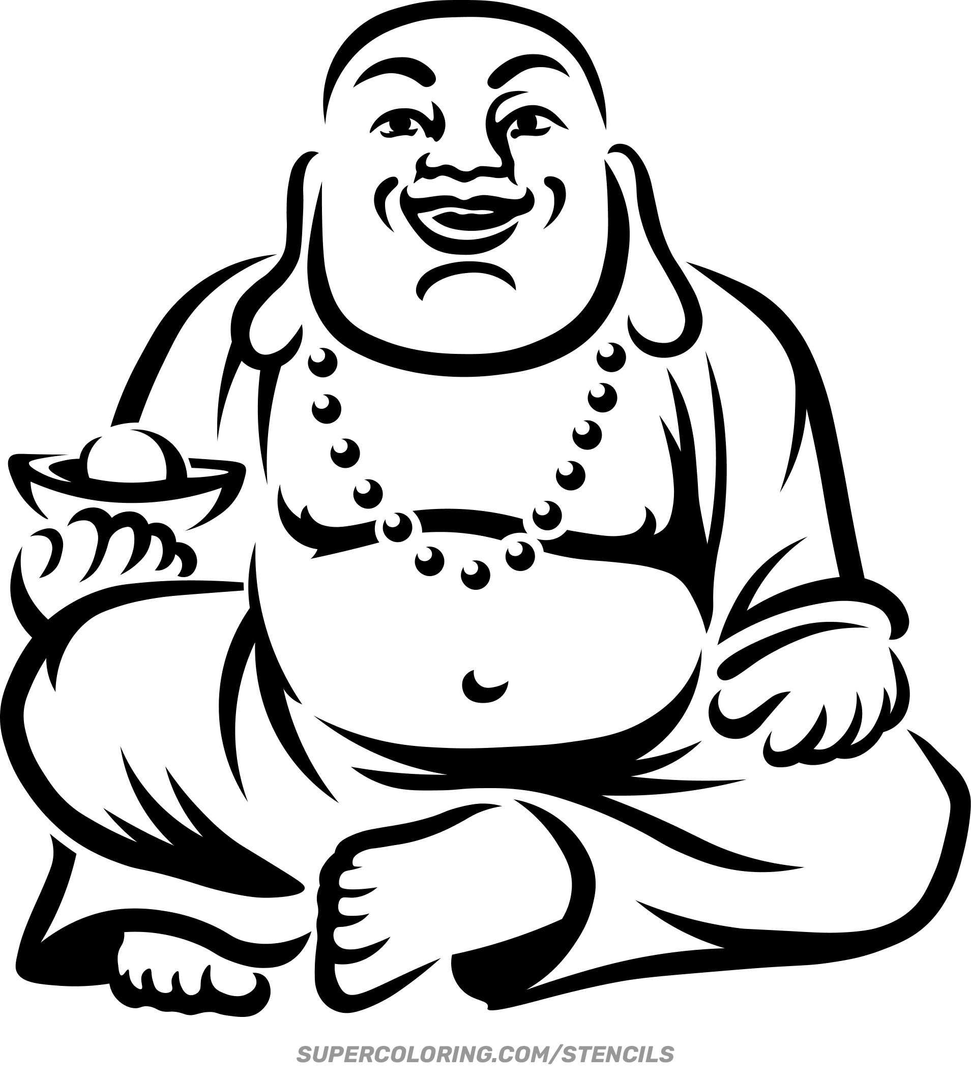 Stencil Of Laughing Buddha Stencil Of Laughing Buddha
