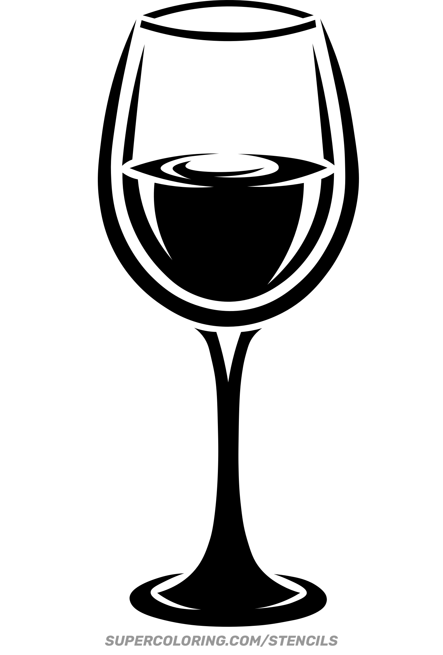Stencil Of Wine Glass