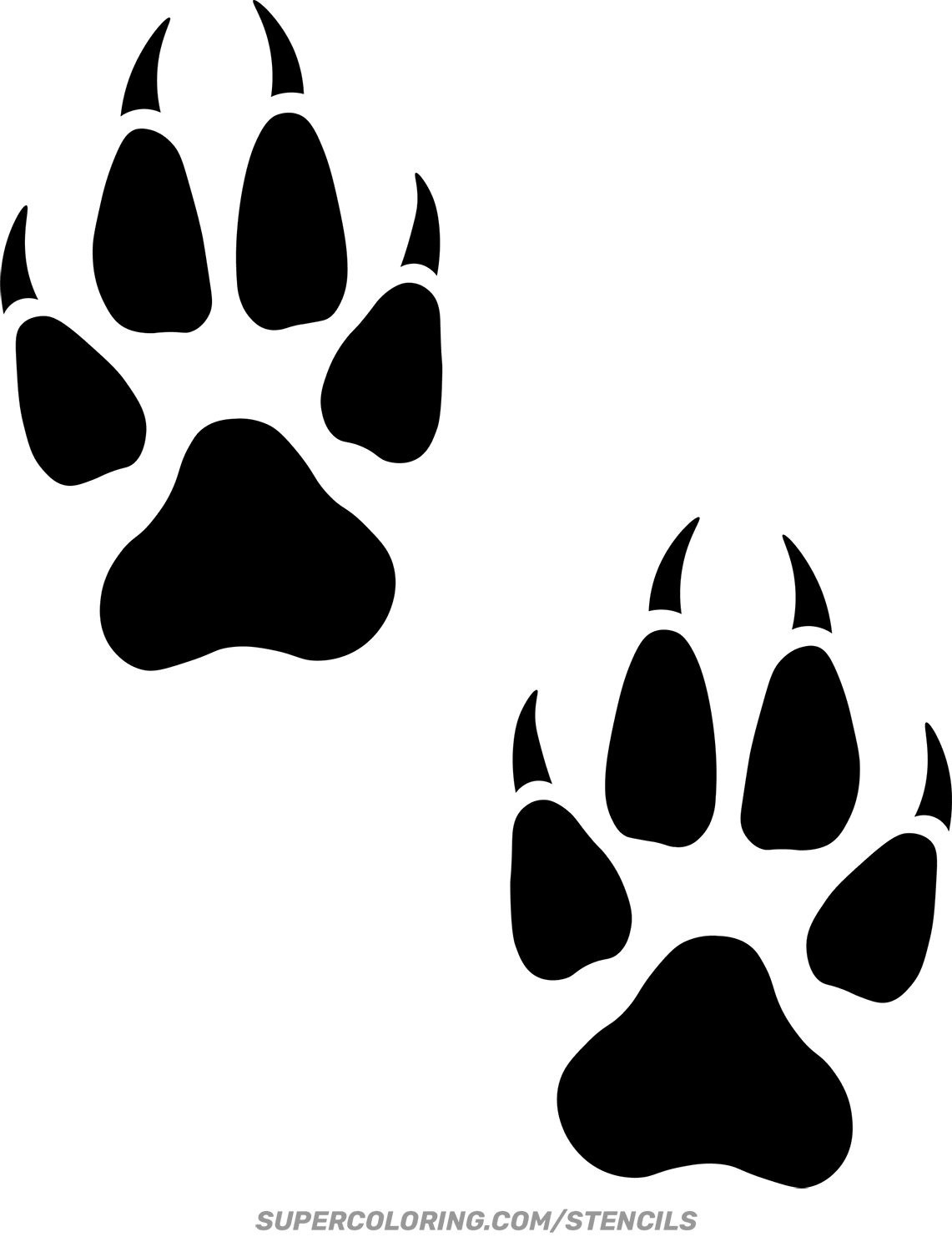 Stencil Of Wolf Paw Print