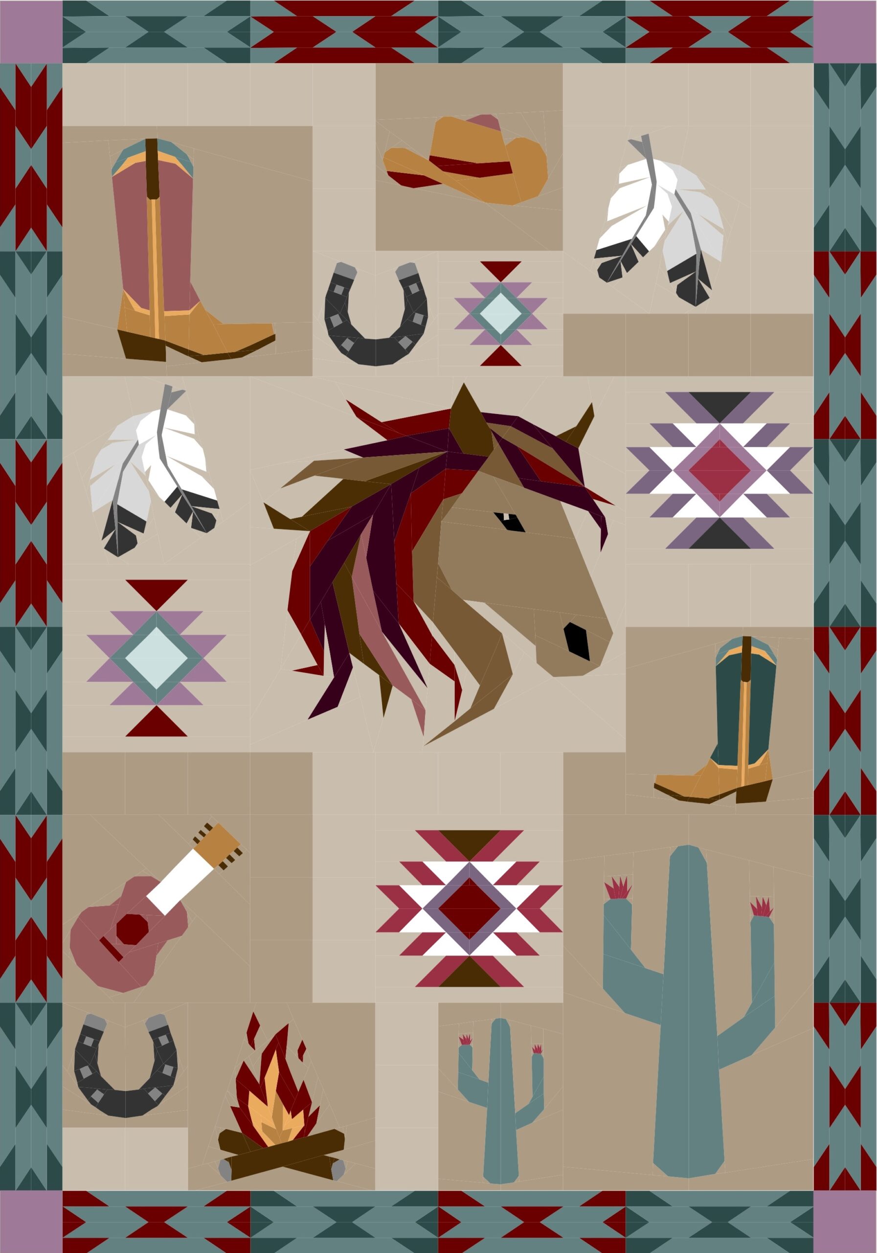 Stitching The Southwest Horse Block Add On