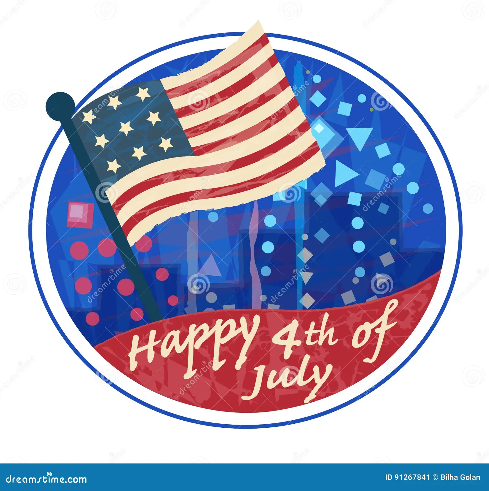 Stock Illustration Fourth July Clip Art Happy Th American Flag Fireworks Eps Image91267841