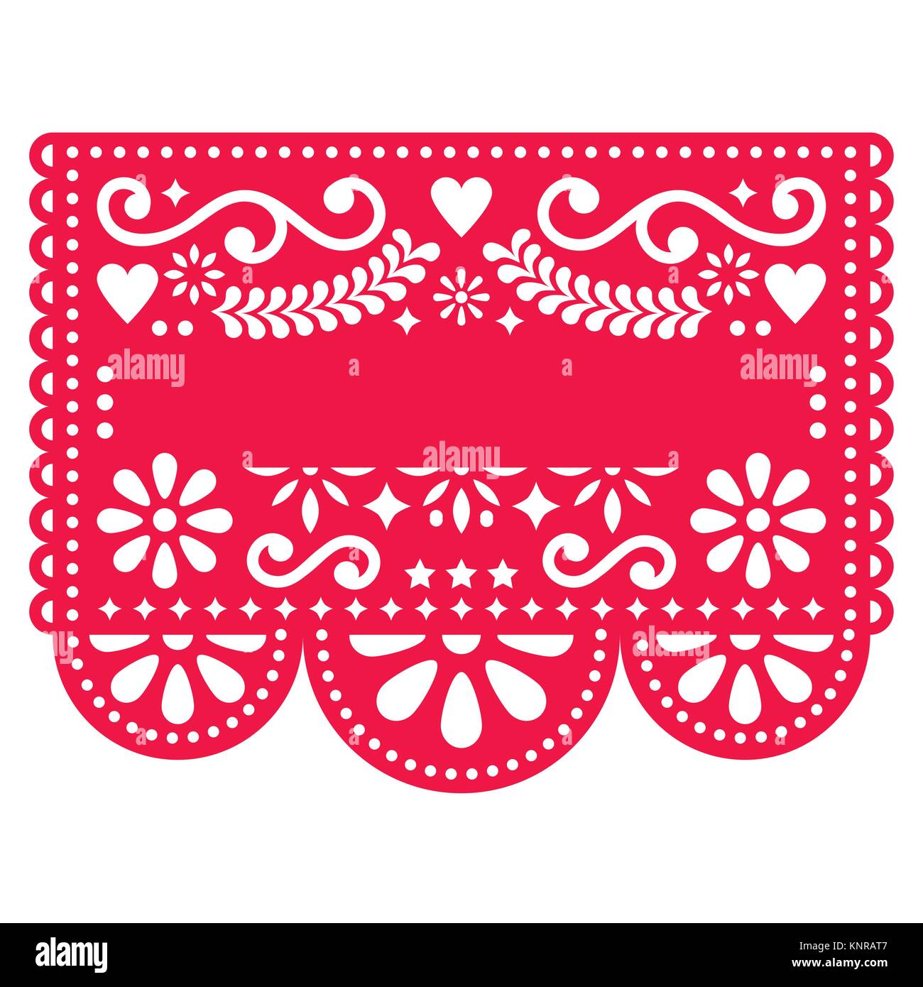 Stock Image Mexican Papel Picado Vector Template Design Traditional Red Vector 168314503