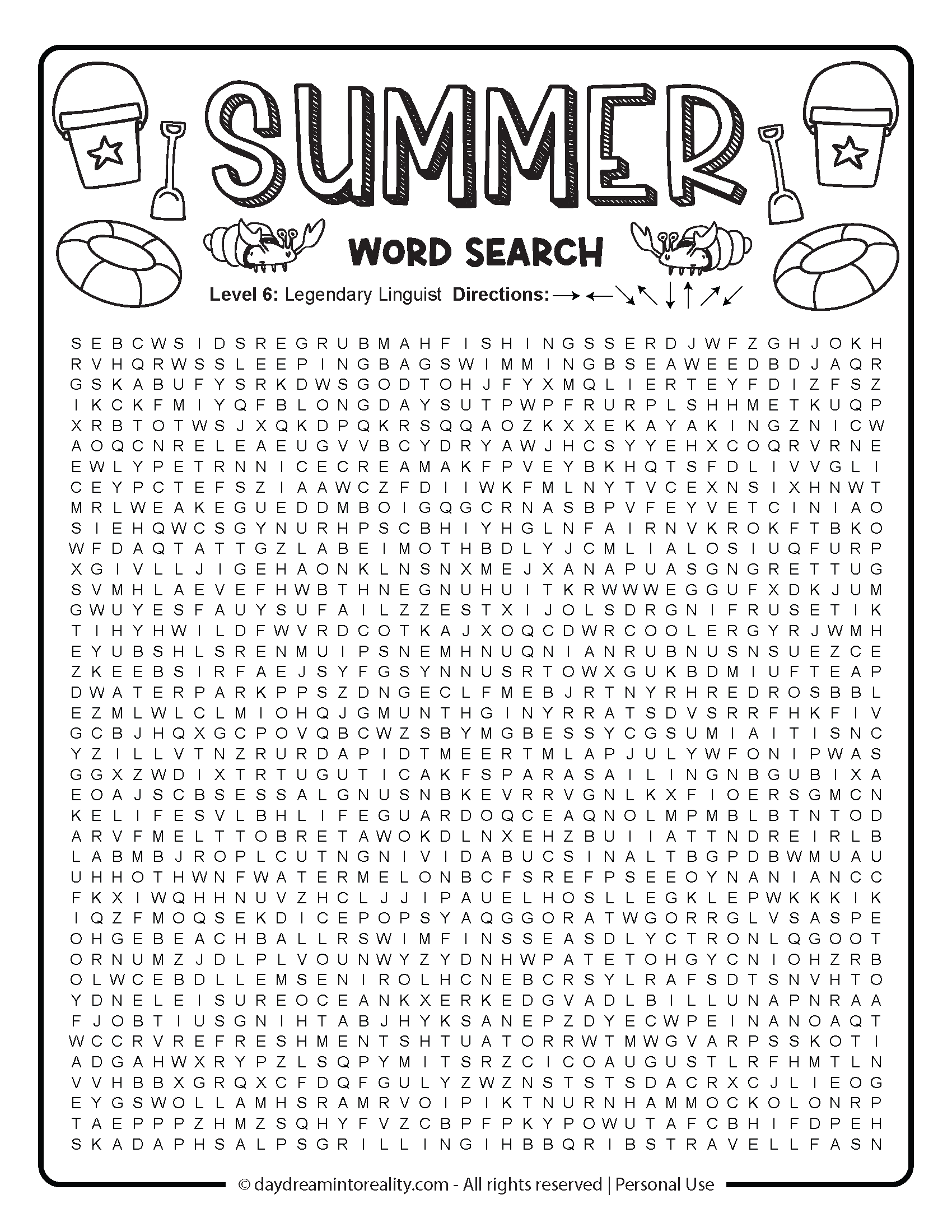 Summer Word Search
