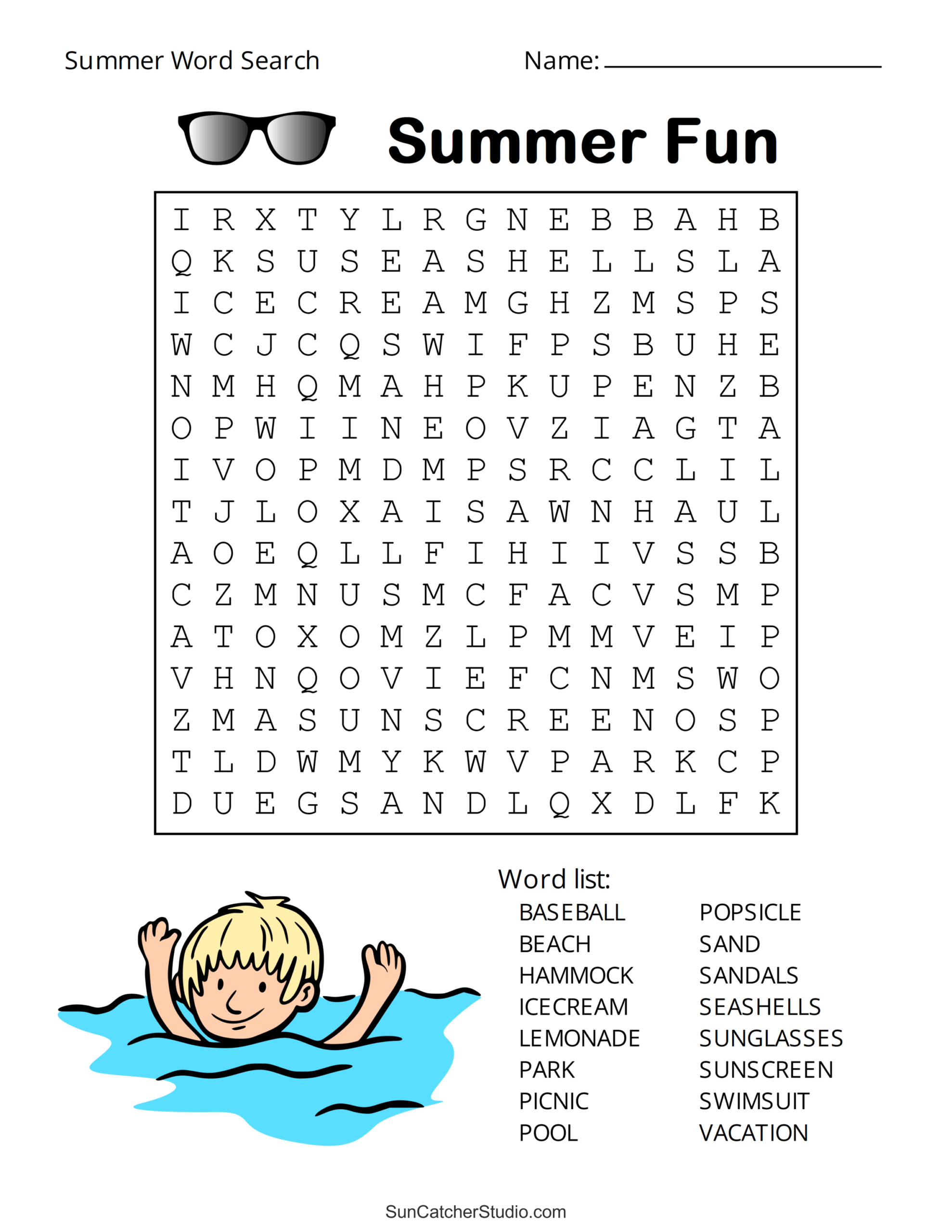 free word search printables