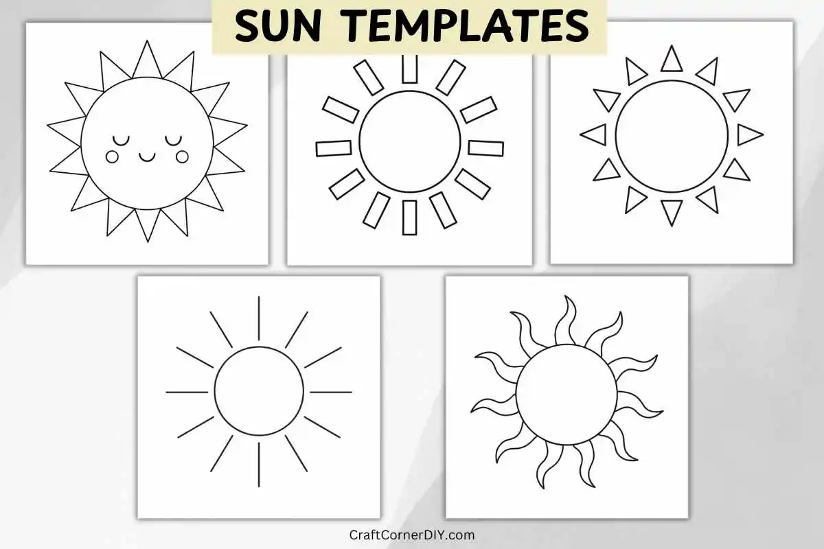 Sun Templates For Summer Crafts