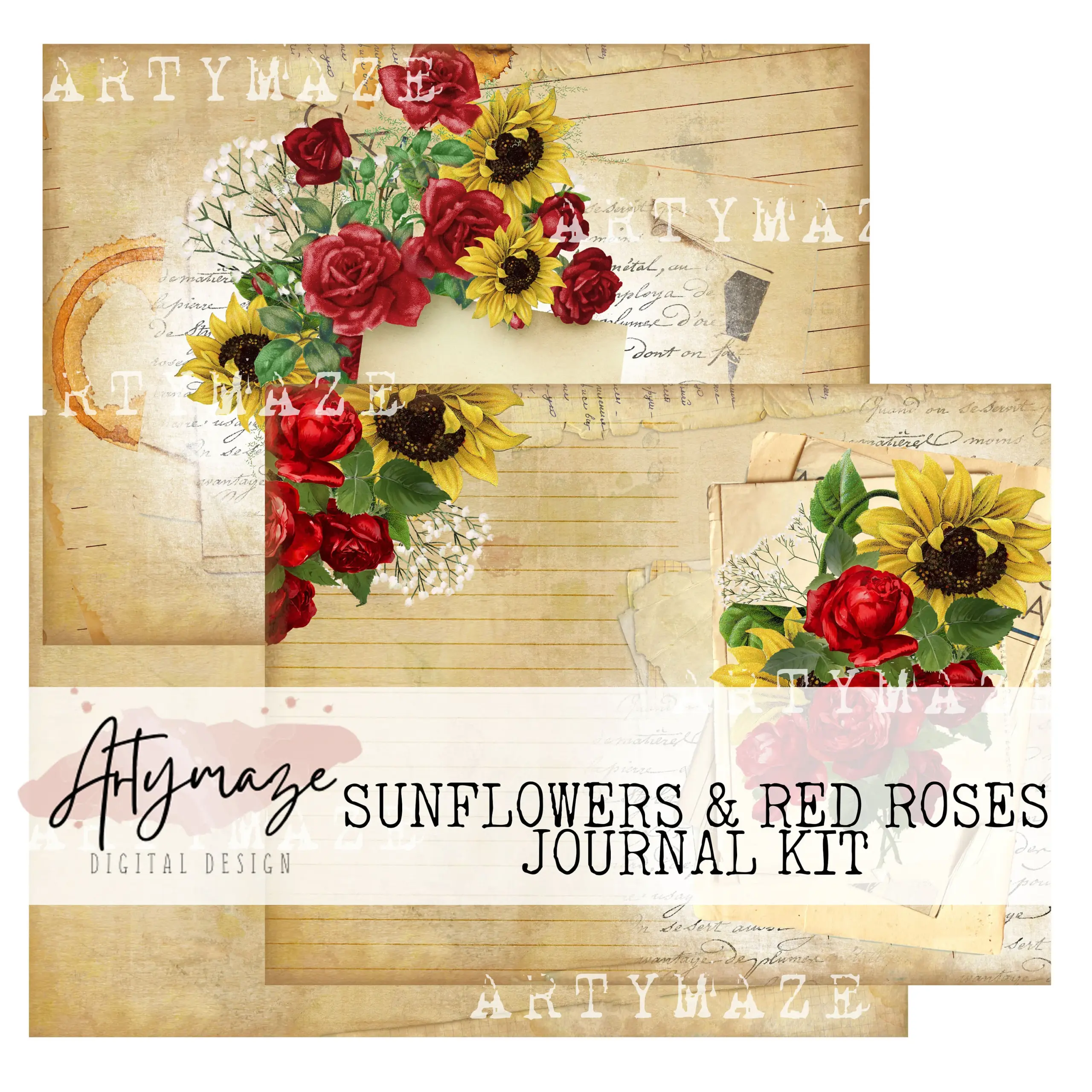 Sunflower Roses Printable Journal 20231