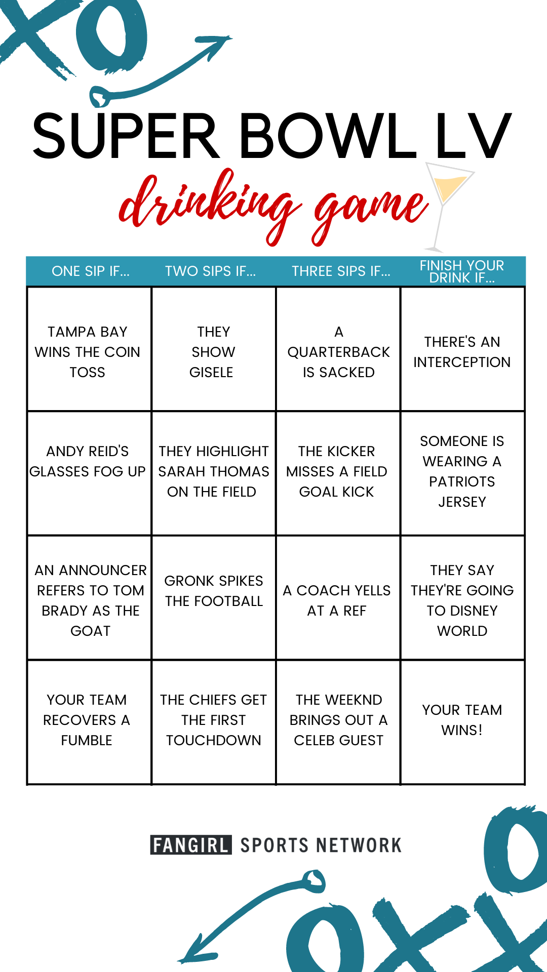printable super bowl drinking game