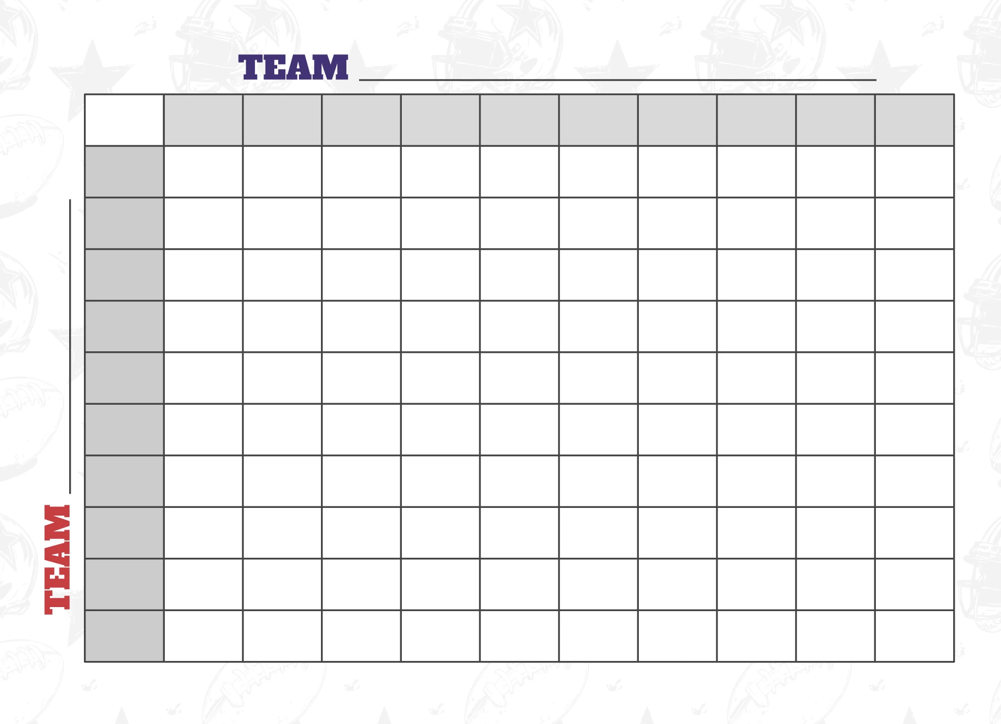 Super Bowl Square Free Google Docs Template