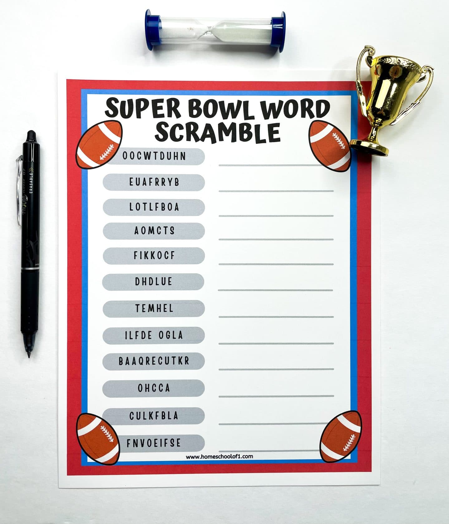 Super Bowl Word Scramble
