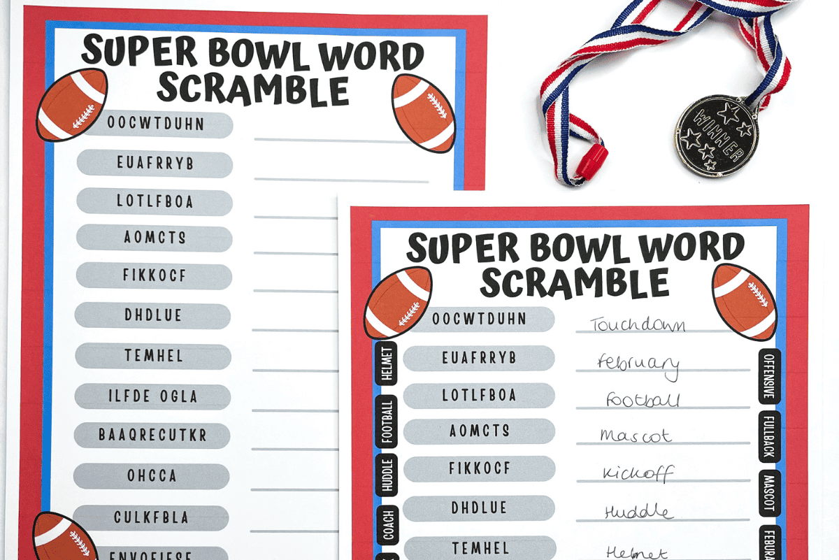 Super Bowl Word Scramble
