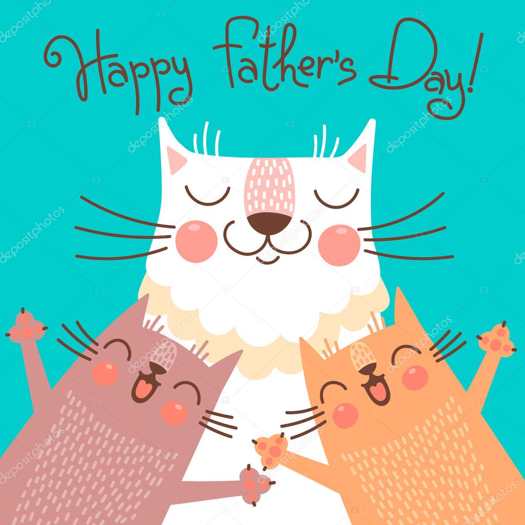 free printable fathers day cards from the cat