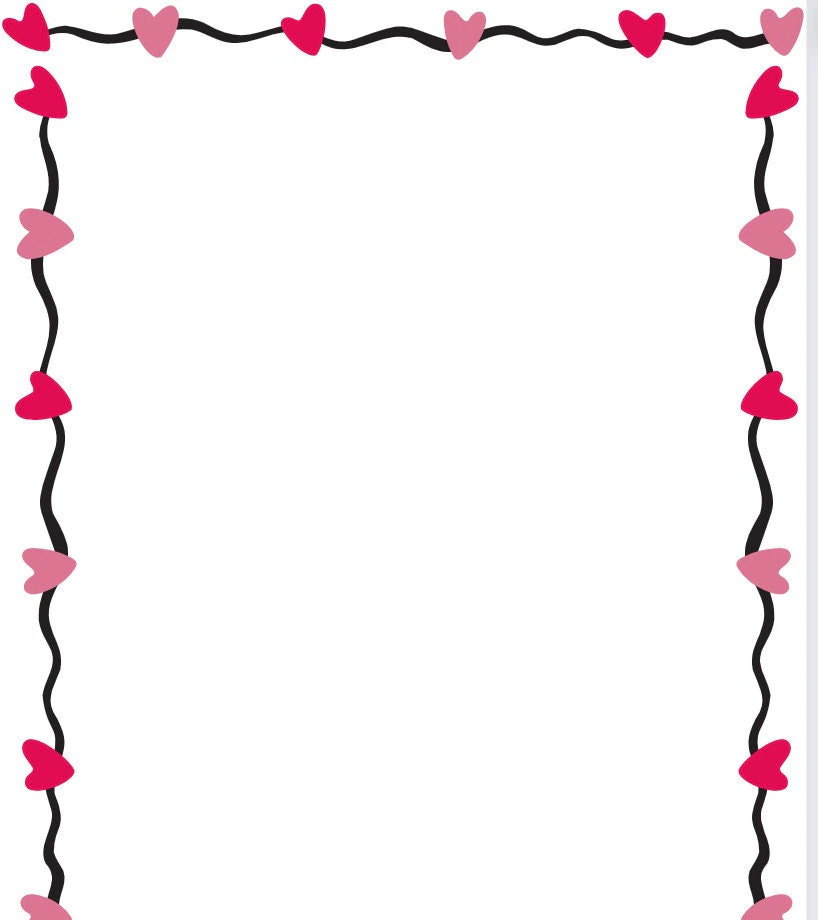 Sweet Heart Border Blank Printable